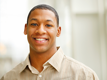 Smiling young man in recovery