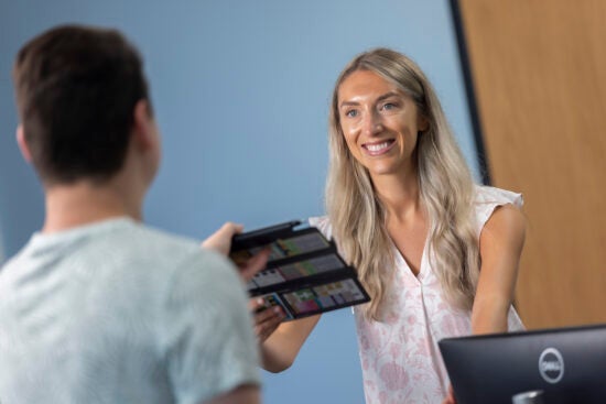 Person receiving support from a Centerstone care team member
