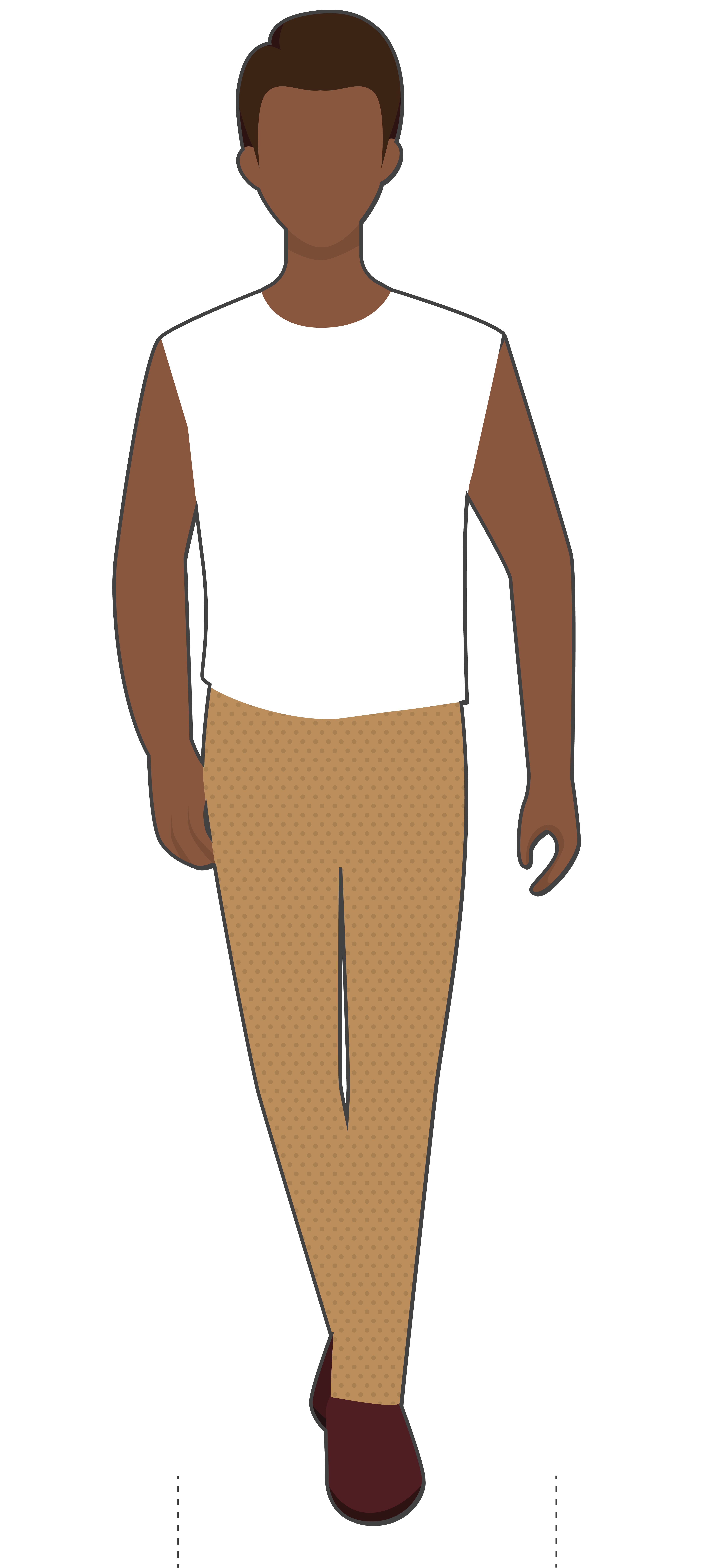 Illustration of male paper doll Centerstone staff