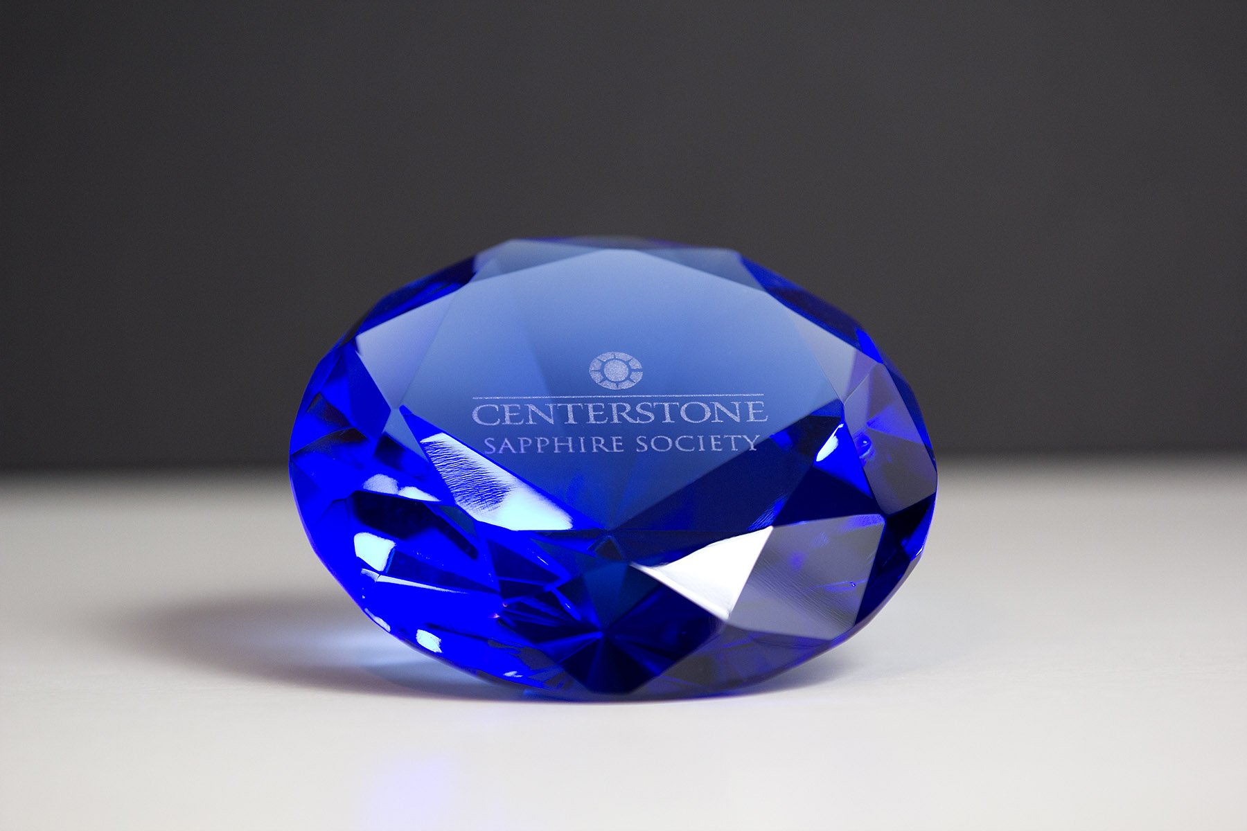 sapphire with Centerstone Sapphire Society image in center