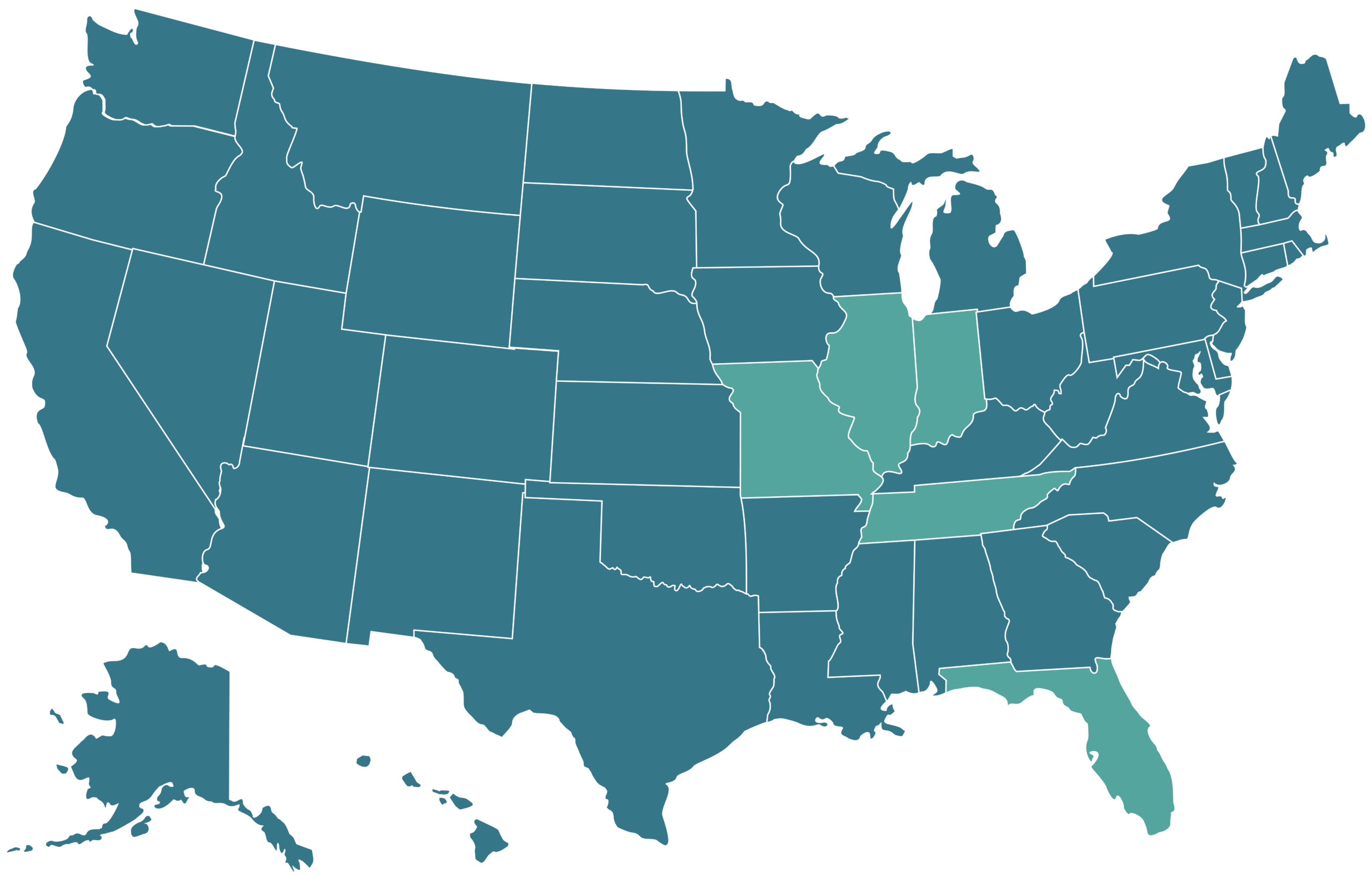 Map of Centerstone crisis service areas