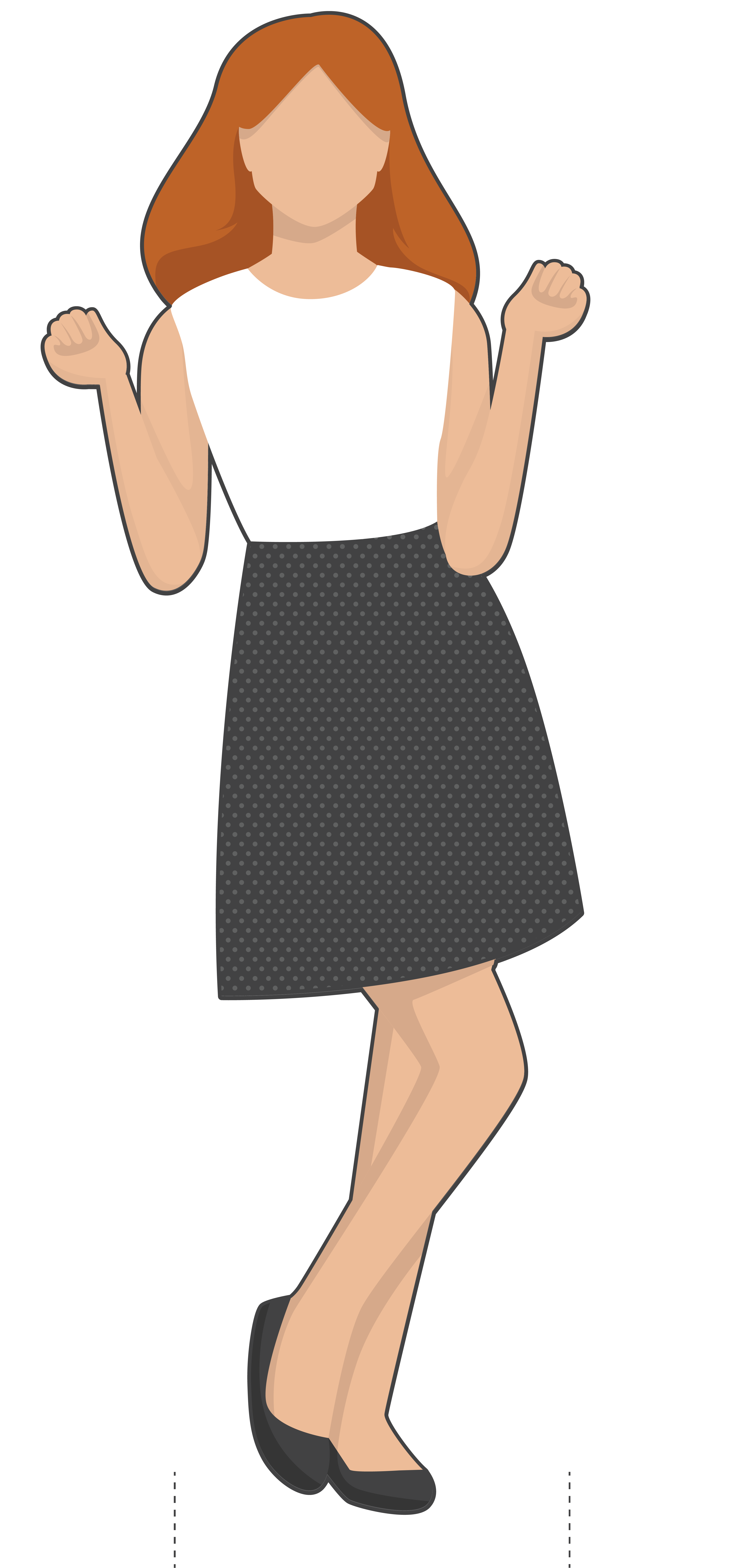 Illustration of female paper doll Centerstone staff