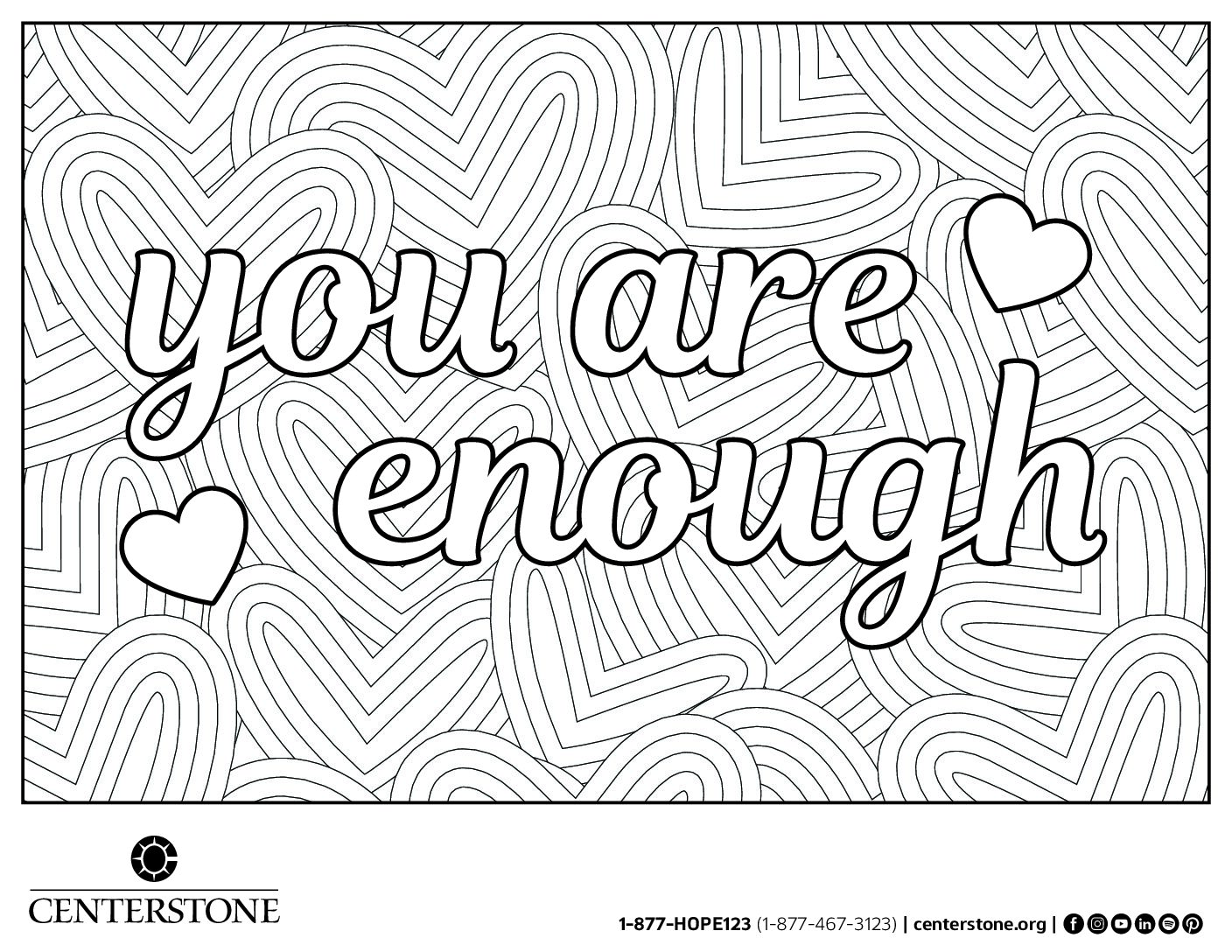 You are Enough Coloring Sheet