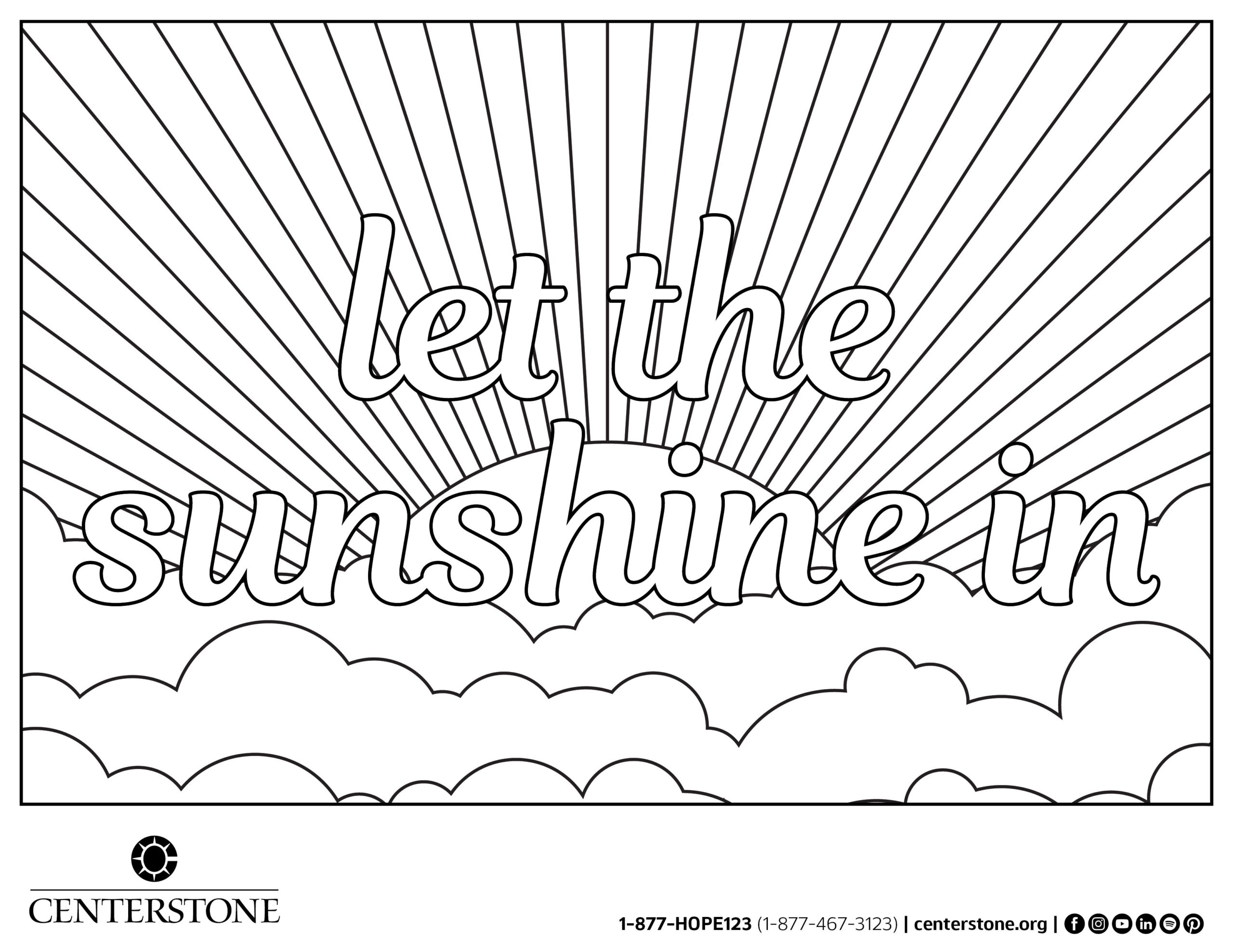 Let The Sunshine In Coloring Sheet