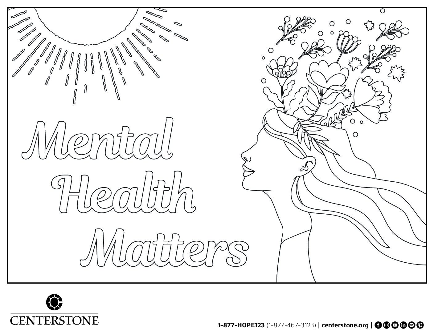 Mental Health Matters Coloring Sheet