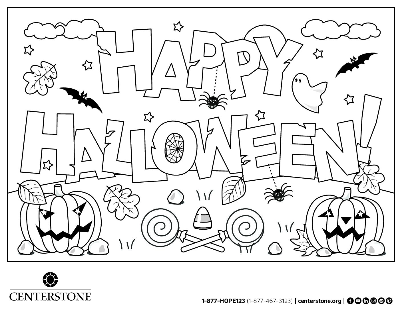 Happy Halloween Coloring Sheet