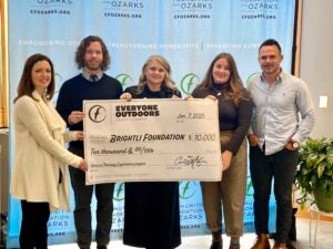 From left, Community Foundation of the Ozarks President and CEO Winter Kinne, Brightli Foundation grants manager Kevin Douglas, Brightli Foundation annual giving manager Jennifer Sickinger, 37 North Expeditions Program Director Allison Osredker and 37 North Expeditions Founder Danny Collins.