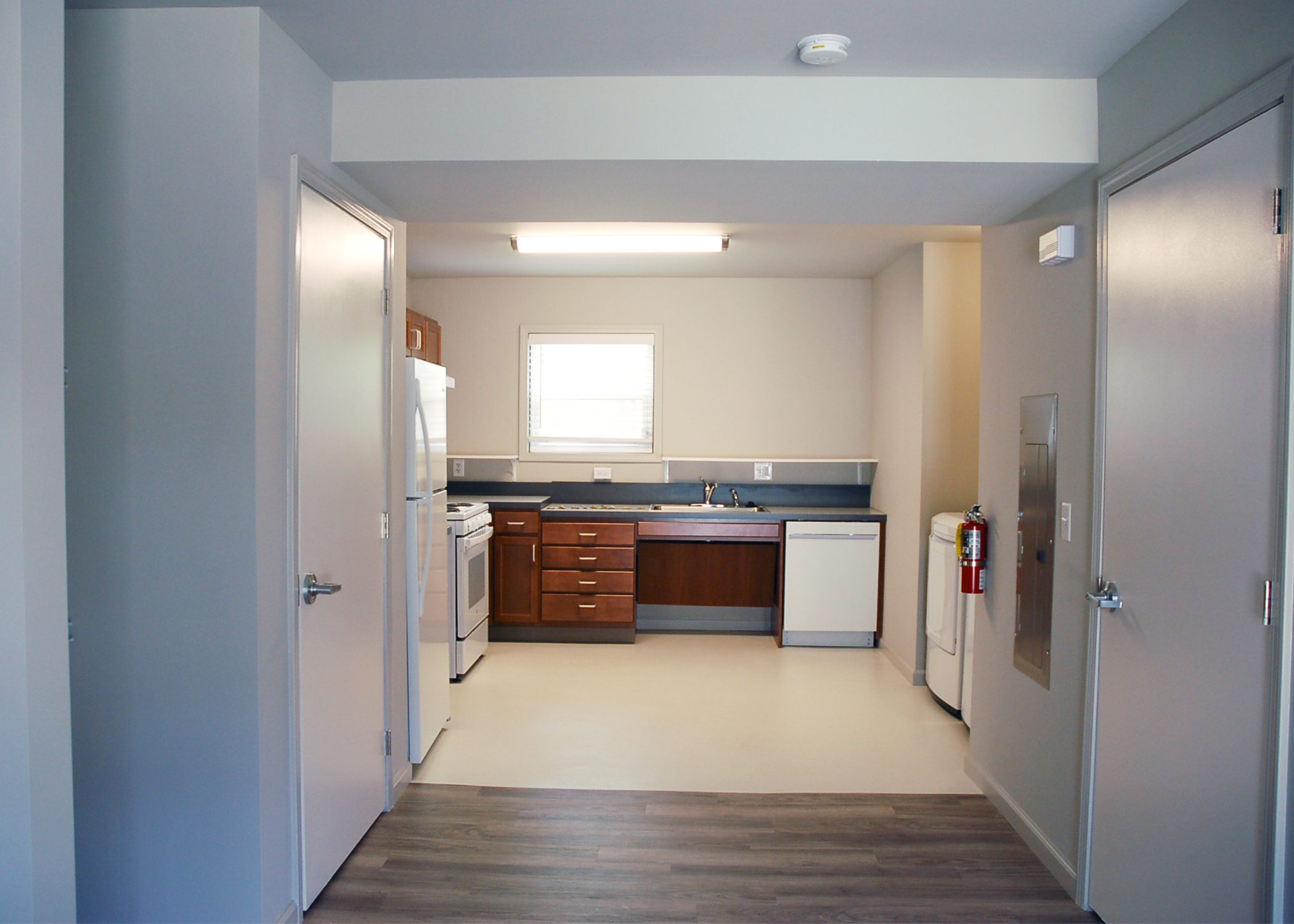 interior of Milestone Apartments with view of kitchen